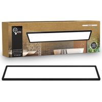 Panneau LED de Salle de bain, noir, rectangulaire, 98x20cm 36W 4800lm, IP44, Lumière blanche neutre 4000K, Plafonnier LED sdb, salon et cuisine