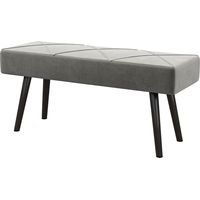 Taburete multifuncional con pies de acero y asiento acolchado gris 100x36x45 cm