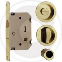 Poignée de porte coulissante en zama – Serrure à encastrer 50mm – Niche 48mm avec nottolino – Finition brillante vernie – Telese
