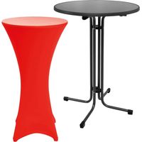 Outdoor Stehtisch Sylt, klappbar, Ø70cm, Rot, mit Husse