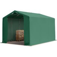 TOOLPORT Carpa almacén 3x6 m carpa industrial con 3m de altura lateral PVC 850 N 100% impermeable verde oscuro