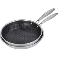 Gam'Hotel - Set de 2 poêles 24/28cm triplex - "BlackSteel"