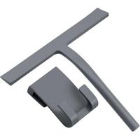 Silicone Shower Squeegee with Stainless Steel Core, Shower Squeegee for Bathroom Glass Cleaning, 9 x 8.5 Inch, Gray