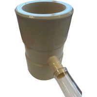Collecteur de gouttière beige pour récupération d'eau EMP ROTOMOULAGE