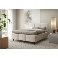 Polsterbett Schlafzimmerbett MIAMI 160x200cm in Stoff Lambi Beige