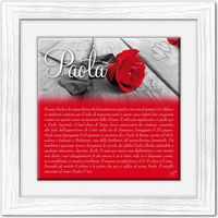 Lupia - Quadro mattonella Ceramica Modern White 29x29 cm con significato del nome Paola