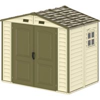 Duramax – Abri de jardin résine 8x6 – Dimensions 2,46 x 1,68 x 2,20 m – Kit fenêtre et fondation inclus – Structure renforcée en uPVC