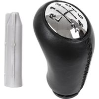 Pommeau de levier de vitesses Renault Modus 6 vitesses en cuir noir et chrome + adaptateur / adaptateur de levier de vitesses (2 pièces)