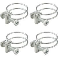 4x Collier de serrage double fil en métal zingué Gaine Tuyau Câble Tube Fixation Electroménager Ventilation Serre-joints, 45 - 50mm