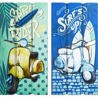 Signes Grimalt Mur de la plaque en bois en bois Mur de surf orné 2U Plaques de bois bleu 2x30x60cm 29659