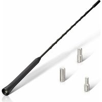 Antena de coche FM DAB Antena de radio de coche Antena de techo de coche 40 cm Antena de repuesto universal para automóvil con potente función de recepción FM/DAB Negro -,