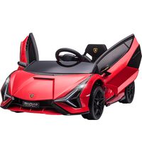 Voiture sport électrique enfants 12V avec télécommande lumières voiture rouge