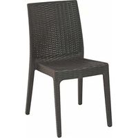 POLTRONA SEDIA RESINA ARETA SELENE ANTRACITE EFFETTO RATTAN TERRAZZI