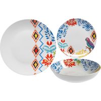 Q.B. Paradise set 18 piatti fine porcellana multicolore