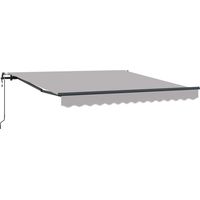 Auvent rétractable Marquise - Gris clair 300 x 250 cm Tissu et Aluminium fr3493 - Maison La Vie