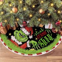 Aiperq Christmas Tree Skirt Collar 48" Green Soft Farmhouse Christmas Holiday Decoration