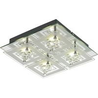 12 watts LED Lampe de plafond chrome verre satiné cristaux9740045-4 Miranda