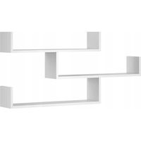 Dreistufiges Hängeregal, modernes Wandregal fürs Wohnzimmer, 119 cm, weiß
