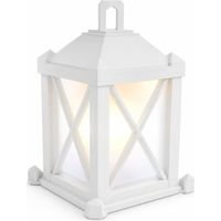Lanterne LED blanche, lanterne décorative LED pour bougie chauffe-plat