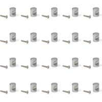 Emuca Lot de 20 boutons pour meubles Panama, diamètre 20mm, Zamak, Nickel satiné