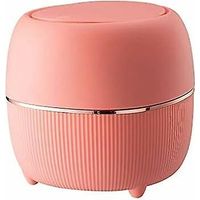 mini Poubelle De Table Avec Couvercle, Type Poussoir Rond Avec Petite Poubelle Intrieure Amovible En Plastique Pour Dessus De Table De Vanit De Sa