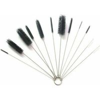 Kit de 12 cepillos de limpieza para vasos, biberones, pajitas y termos (10 negros + 2 blancos)