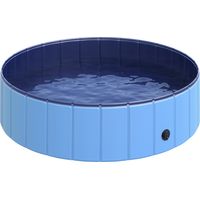 Piscina pieghevole per cani plastica bordo stabile blu 120 x 30 cm