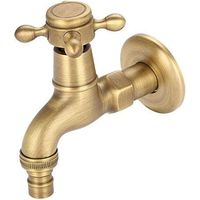 Grifo de latón antiguo, grifo mezclador para exteriores, lavadora europea vintage, soporte de pared único