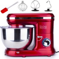 Kitchen Move – Robot pâtissier 5.5L 1500W rouge – Moteur à mouvement planétaire – 6 vitesses – Accessoires inclus – BAT1519