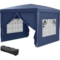 Carpa plegable 3x3 m con 4 paredes desmontables anti-UV impermeable azul con bolsa de transporte