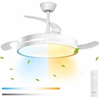 Aigostar Ventilatore Da Soffitto Luce Dimmerabile 3 Pale Bianco Ø 107cm 54 Watt