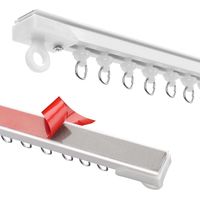 Rail de rideau autocollant pour plafond ou mur, 4 x 40 cm/160 cm, sans perçage/vis, tringle à rideau sans perçage pour camping-car, rideau de douche, armoire, séparateur de pièce