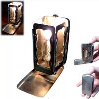 Folding Pocket Candle Lantern, Medieval Vintage Small Pocket Lantern, Portable Outdoor Candle Lamp, Stainless Steel Folding Pocket Candle Lantern for Emergency Power Outage Camping Hiking Travel