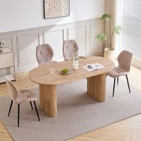 Wokaka Table à manger ovale 180 cm pour 6-8 personnes – MDF couleur chêne – Style scandinave