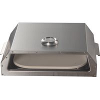 Four à pizza en acier inoxydable avec plaque céramique – Thermomètre intégré – Cuisson rapide pour pizza, steak, poulet – 448x353x120mm – Bighorn