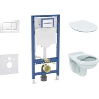 Geberit Duofix - Set Vorwandelement, Alpha-WC mit Softclose-Sitz und Sigma30-Betätigungsplatte, weiß/Chrom SANI11CD3104