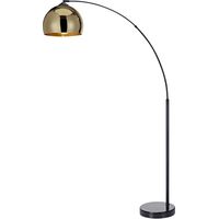 Teamson Home Arquer 170cm Arc Floor Lamp with Faux Marble Base, Gold