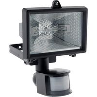 Schwarzer Halogenstrahler mit Sensor - IP44 CE