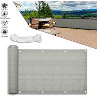 TolleTour Mampara para balcón 600 x 75 cm gris HDPE: protección para balcón resistente a los rayos UV, al agua y a la intemperie