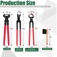 Kit de Maréchalerie Professionnel Outils pour Parage des Sabots de Cheval Râpe Pince Couteau et Brosse pour Chevaux Ânes Bovins