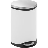 EKO - Poubelle à pédale Shell Bin 18 litres - Steel Plastic - blanc, inox mat