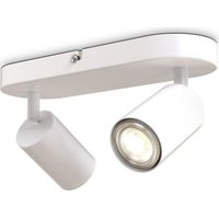 B.K.Licht I plafonnier spots I 2 spots pivotants & orientables I GU10 I blanc mat I livré sans ampoules