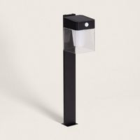 Baliza de Pie Exterior Solar LED 1,5W 46cm Aluminio con Sensor de Movimiento Efren Square Negro