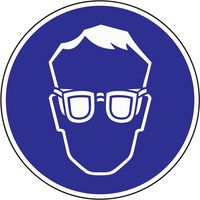 Signe d'obligation ASR A1.3/BGV A8 ( 3000277501 ) Utiliser une protection oculaire 10 pièces