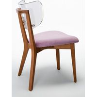 Sedia legno design moderno trasparente - Telaio MONOBLOCCO Frassino tinto ROVERE - Velluto Rosa Glicine - SURI WOOD