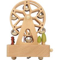 Coffret musical en bois hêtre - Modèle Grande Roue Artisanal - Cadeau de Noël Anniversaire Saint-Valentin - Base carrée