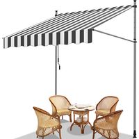 Jiubiaz Store de balcon gris clair, 200x120 cm, rétractable, protection UV, pour terrasse et jardin