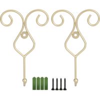 2pcs Wall Mounted Bathroom Kitchen Door Hook Wall Picture Towel Clothes Hat Hanger HolderGold