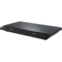 Table domino à induction 58cm 3400W 2 foyers – Finition Black Crystal – Minuterie 180 min – 1976 – Silver Style