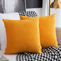 Housse De Coussin Ensemble De 2 Taie D'oreiller Rectangulaire Carrée Décorative En Velours Housses D'oreiller Modernes Pour Canapé-Lit Canapé Chaisechambre Salon-Jaune Doré